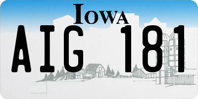 IA license plate AIG181