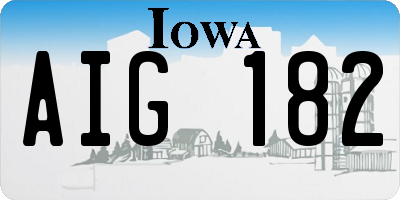 IA license plate AIG182