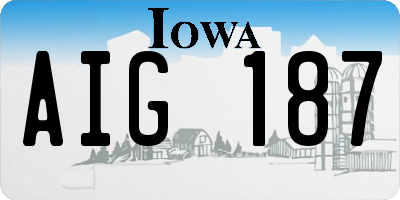 IA license plate AIG187