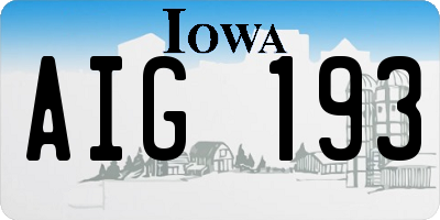 IA license plate AIG193