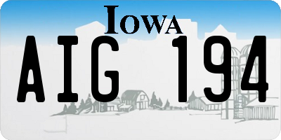 IA license plate AIG194