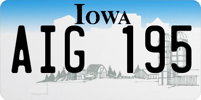 IA license plate AIG195