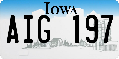 IA license plate AIG197
