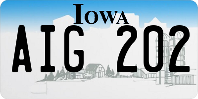 IA license plate AIG202