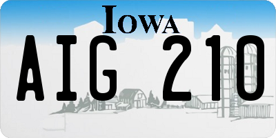 IA license plate AIG210