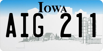 IA license plate AIG211