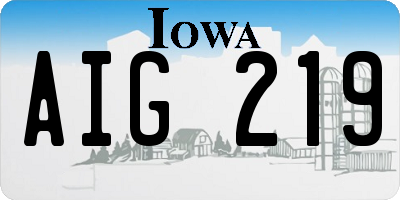 IA license plate AIG219