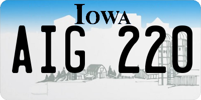 IA license plate AIG220