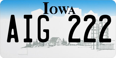 IA license plate AIG222