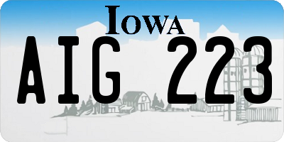 IA license plate AIG223