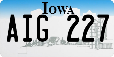 IA license plate AIG227