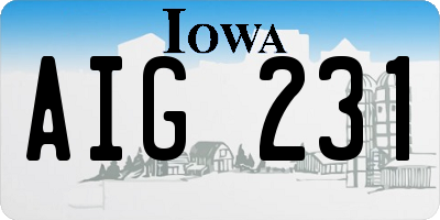 IA license plate AIG231