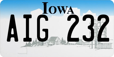 IA license plate AIG232