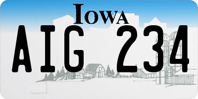 IA license plate AIG234