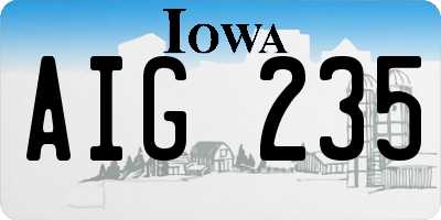 IA license plate AIG235