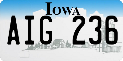 IA license plate AIG236