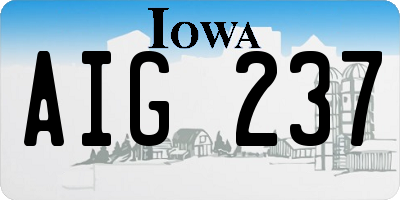 IA license plate AIG237
