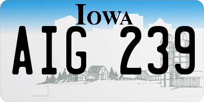 IA license plate AIG239