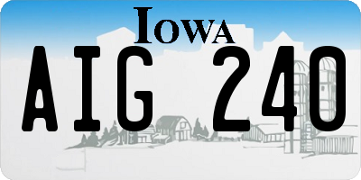 IA license plate AIG240