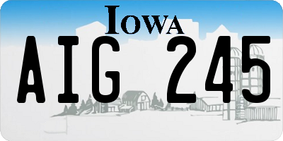 IA license plate AIG245