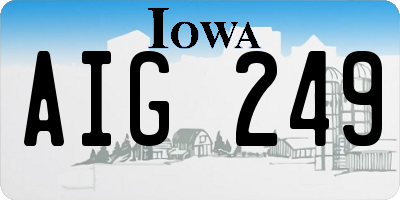 IA license plate AIG249