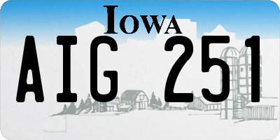 IA license plate AIG251