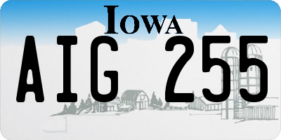 IA license plate AIG255