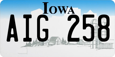 IA license plate AIG258