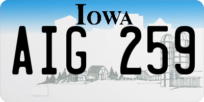 IA license plate AIG259
