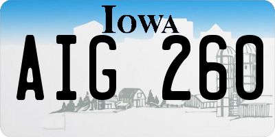 IA license plate AIG260