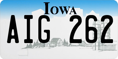 IA license plate AIG262
