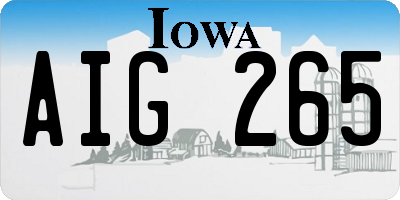 IA license plate AIG265