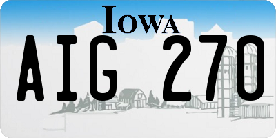 IA license plate AIG270