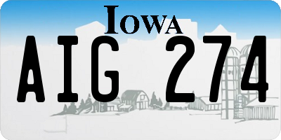 IA license plate AIG274