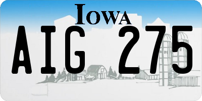 IA license plate AIG275
