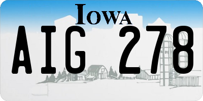 IA license plate AIG278