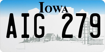IA license plate AIG279