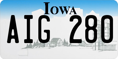 IA license plate AIG280