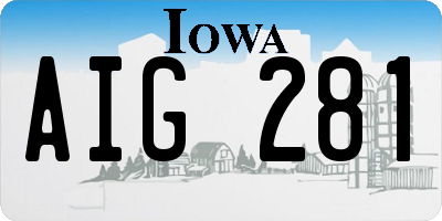 IA license plate AIG281