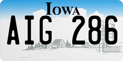 IA license plate AIG286