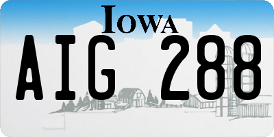 IA license plate AIG288