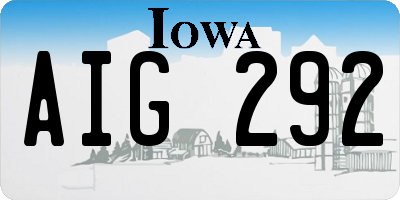 IA license plate AIG292