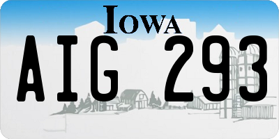 IA license plate AIG293