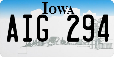 IA license plate AIG294