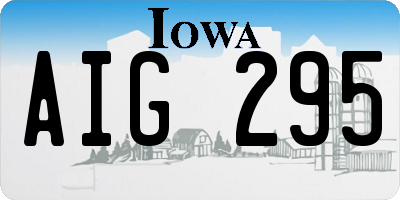 IA license plate AIG295