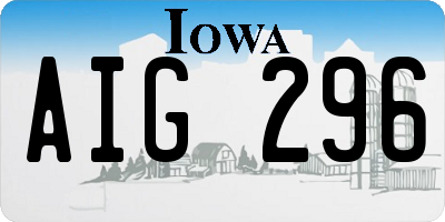 IA license plate AIG296