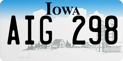 IA license plate AIG298