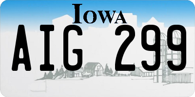 IA license plate AIG299