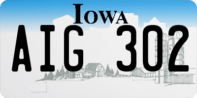 IA license plate AIG302