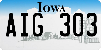 IA license plate AIG303